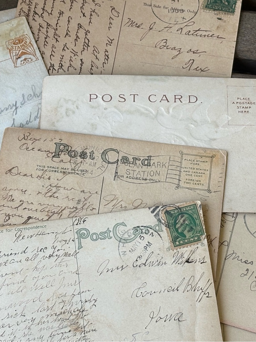 Vintage Postcard ephemera lot Of 10 Valentine postcards Early 1900’s. Ve